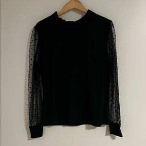 Elegant Black Sheer Sleeve Top